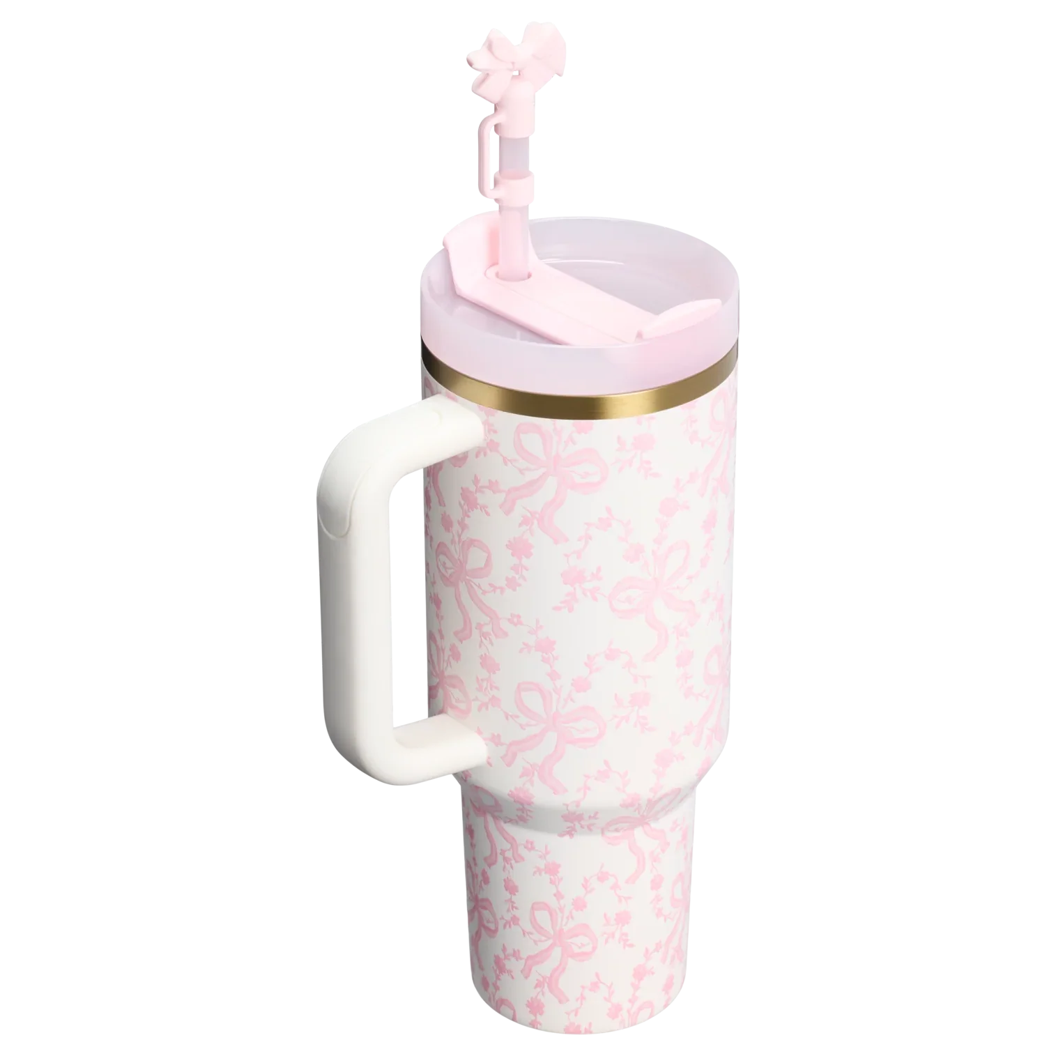 Stanley x LoveShackFancy Holiday Quencher® H2.0 FlowState™ Tumbler | 40 OZ - Coquette Bow Chantilly - Image 2